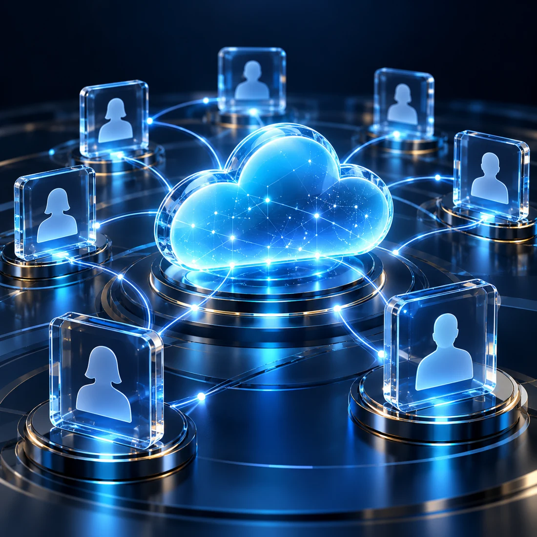 Representação de clientes e informações conectados por uma plataforma de CRM